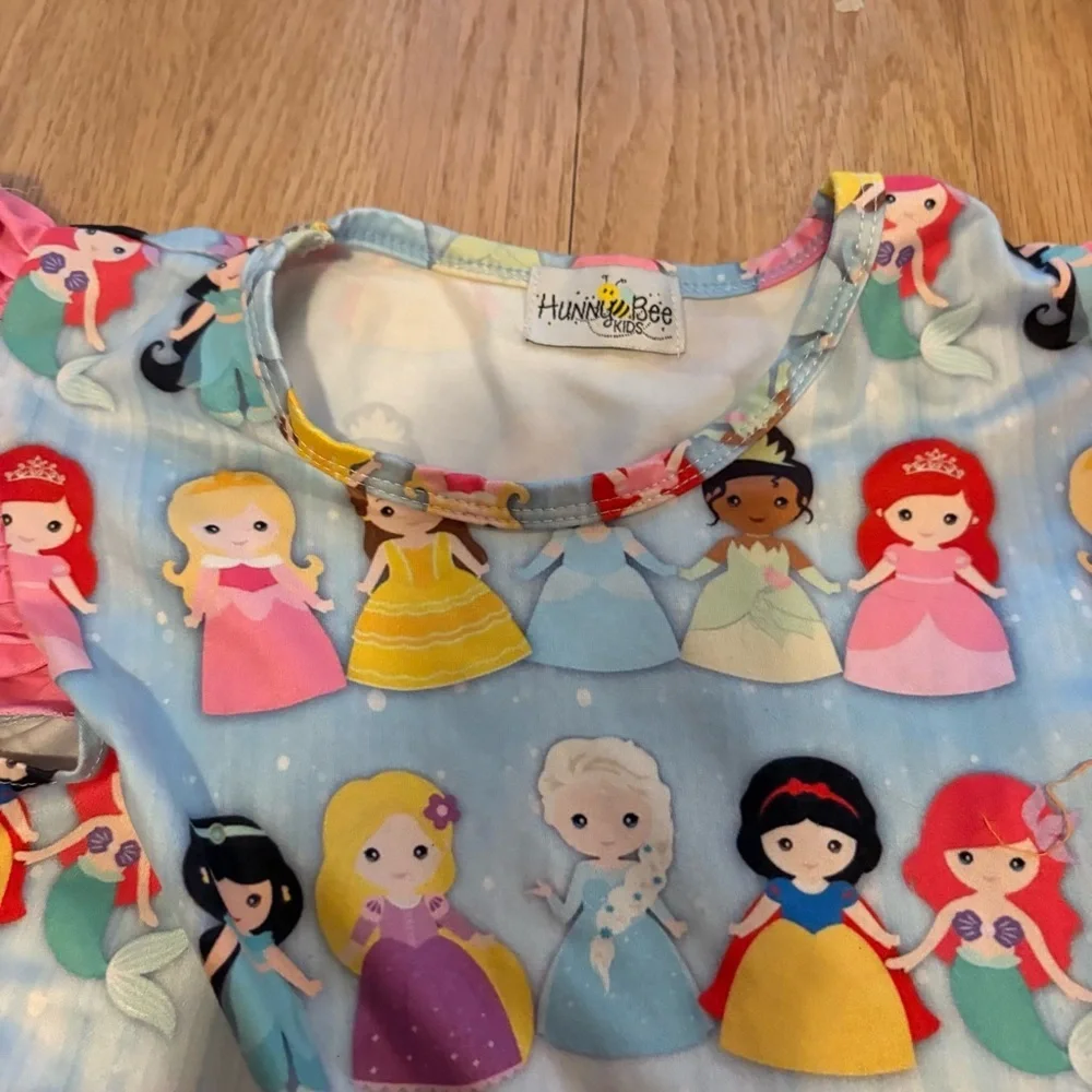 Princess Rainbow Twirl Dress Sz 6 Ariel Snow White Elsa Tiana Aurora Jasmine